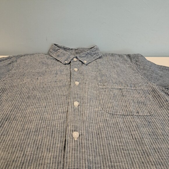 Everlane Men's Small 100% Linen Pigment Dyed Short Sleeve Button Down Shirt - Picture 5 of 11